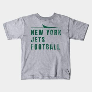 New York Jets Football Distressed Green Text Kids T-Shirt